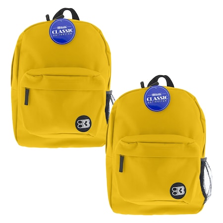 Bazic Products Classic Backpack, 17in., Mustard, 2PK 1062
